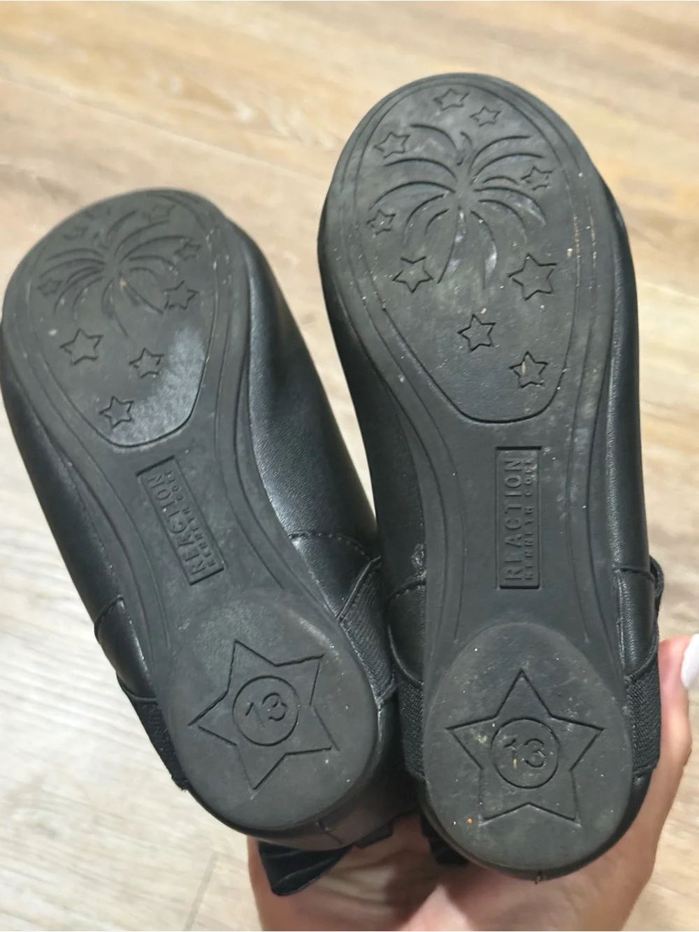 Reaction Kenneth Cole Black Bow Ankle-Strap Flats